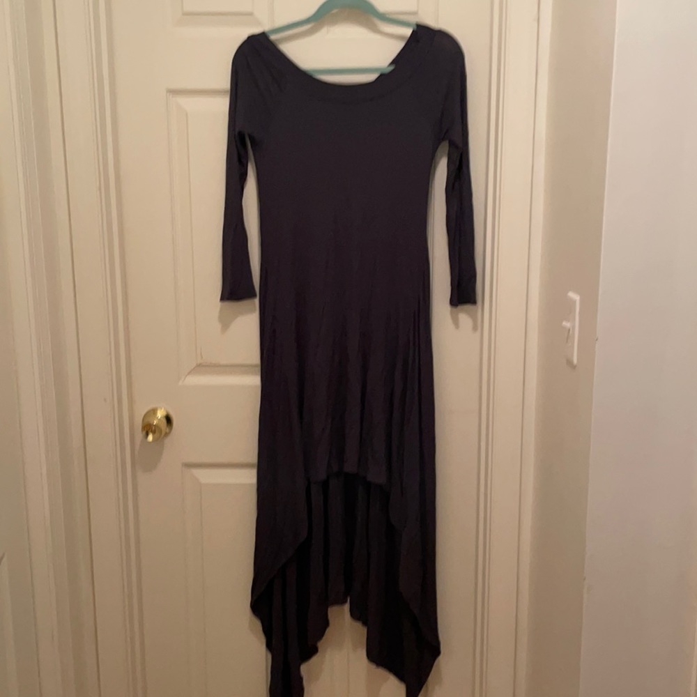 Fun off the shoulder grey high low dress